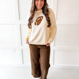 Game Day Knit Sweater - Cream