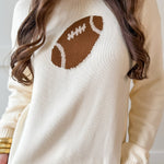 Game Day Knit Sweater - Cream