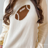 Game Day Knit Sweater - Cream