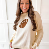 Game Day Knit Sweater - Cream