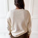 Game Day Knit Sweater - Cream