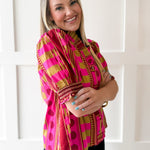 Geo Abstact Print Top - Plum