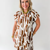 Geo Abstract Print Dress