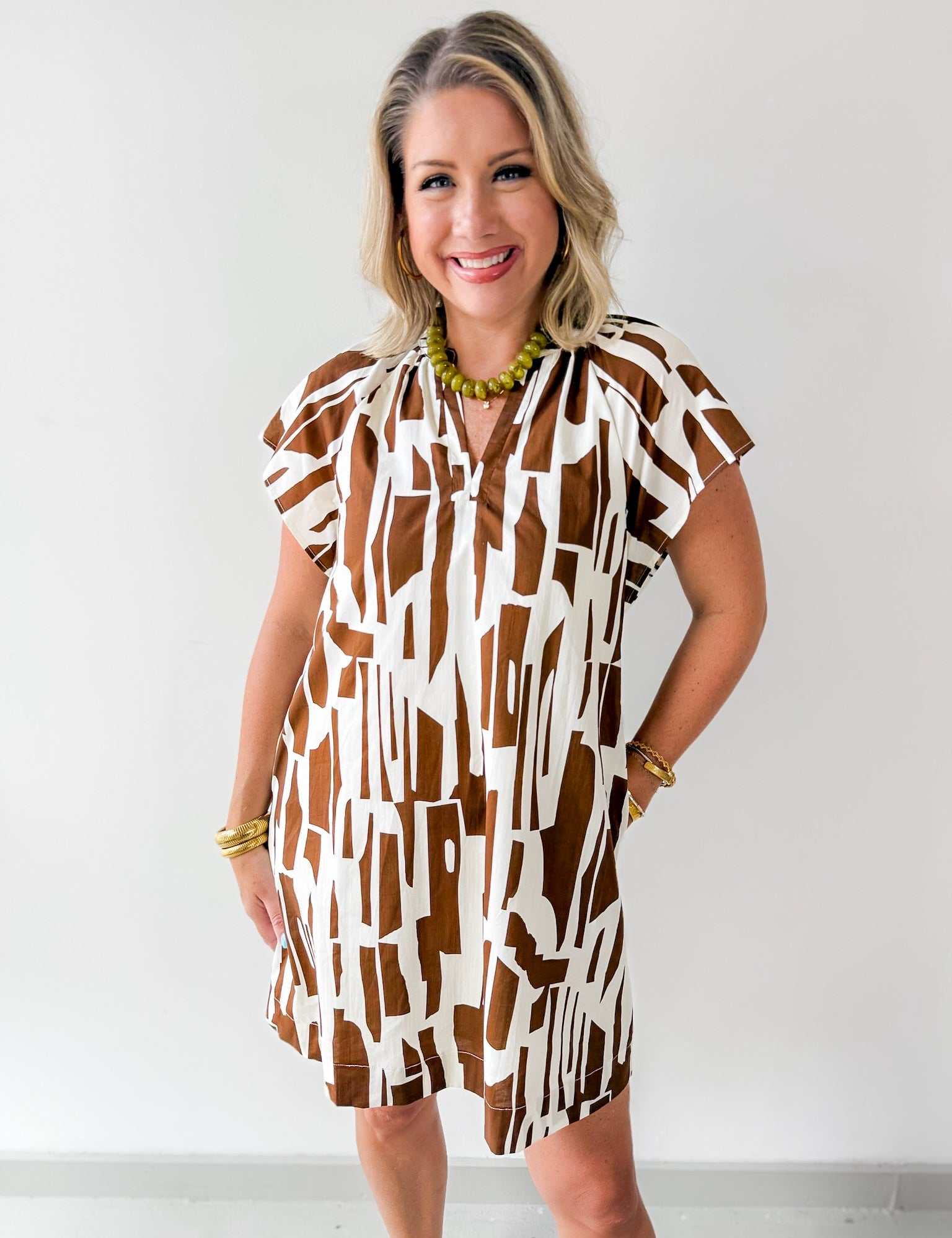 Geo Abstract Print Dress