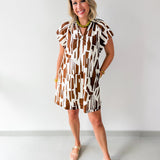 Geo Abstract Print Dress