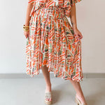 Geo Pattern Blouse & Skirt Set