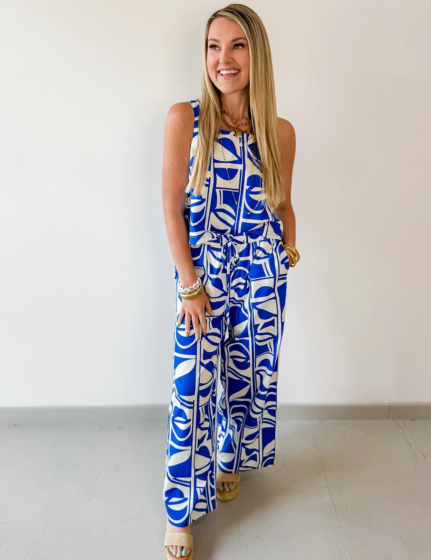 Geo Print Top & Pant Set