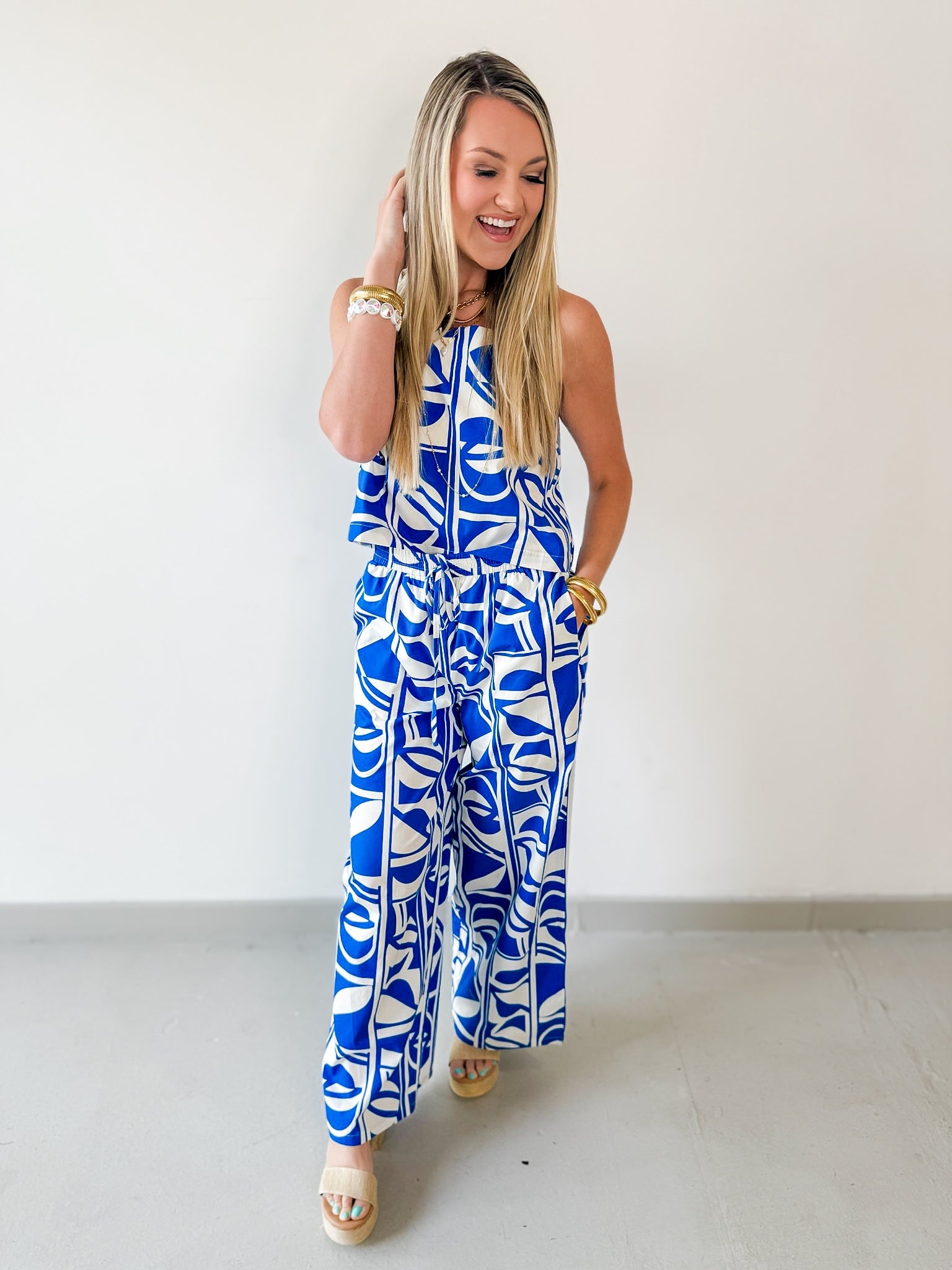 Geo Print Top & Pant Set