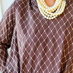 Geo Printed Top & Pant Set - Brown