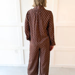Geo Printed Top & Pant Set - Brown