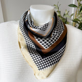 Geometric & Gingham Print Scarf