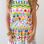 Geometric Top & Skirt Set