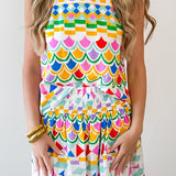 Geometric Top & Skirt Set