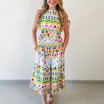 Geometric Top & Skirt Set