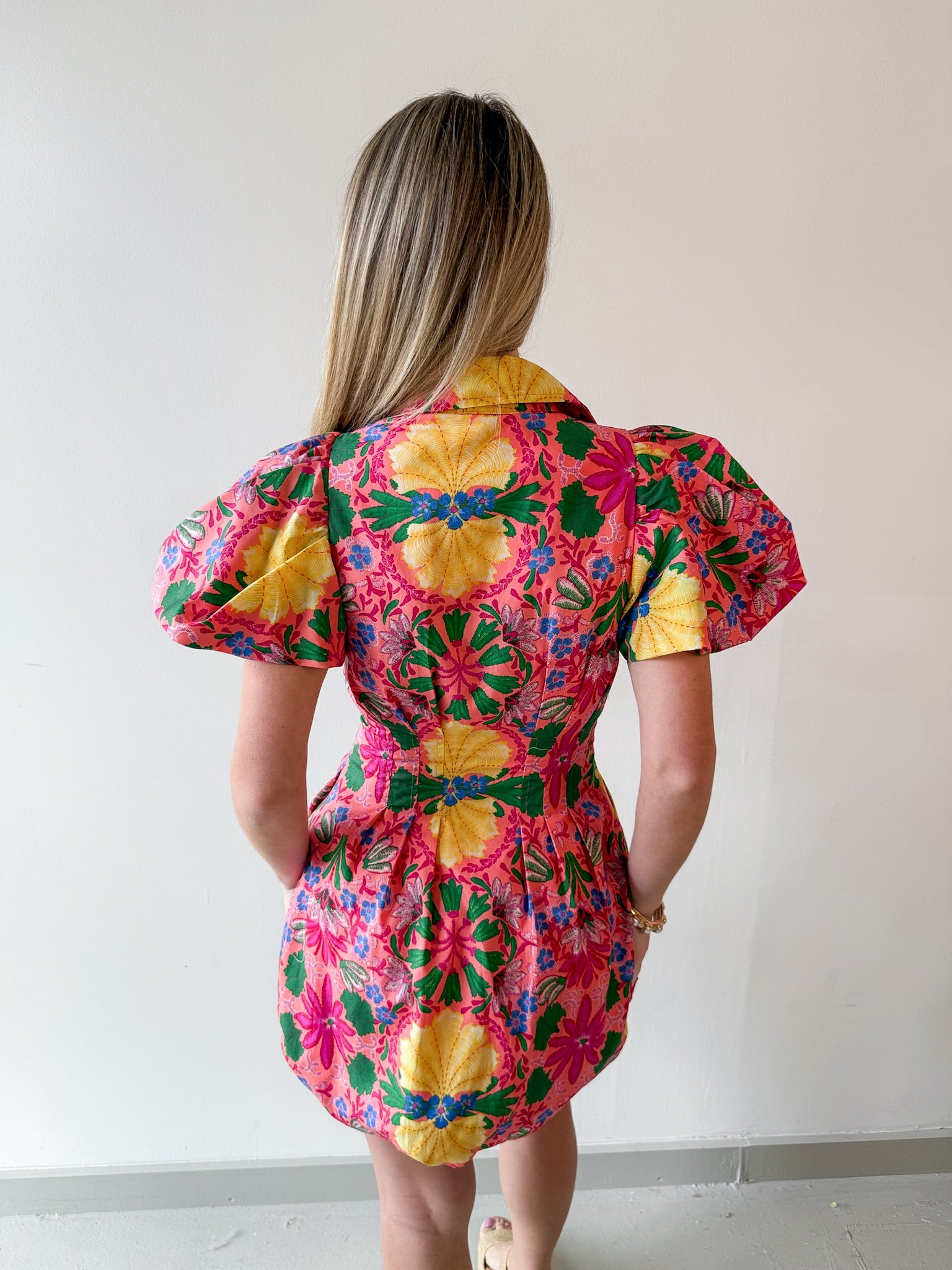 Gina Floral Puff Sleeve Mini Dress