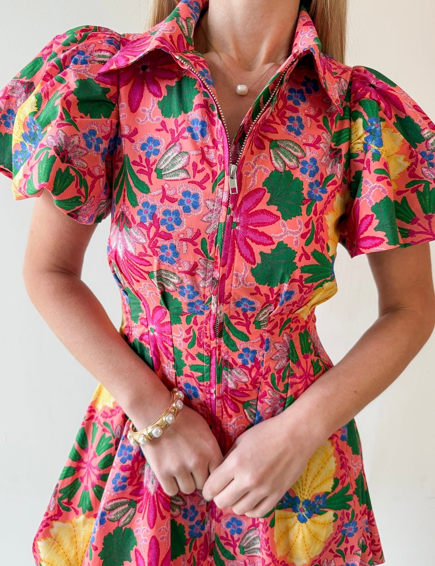 Gina Floral Puff Sleeve Mini Dress