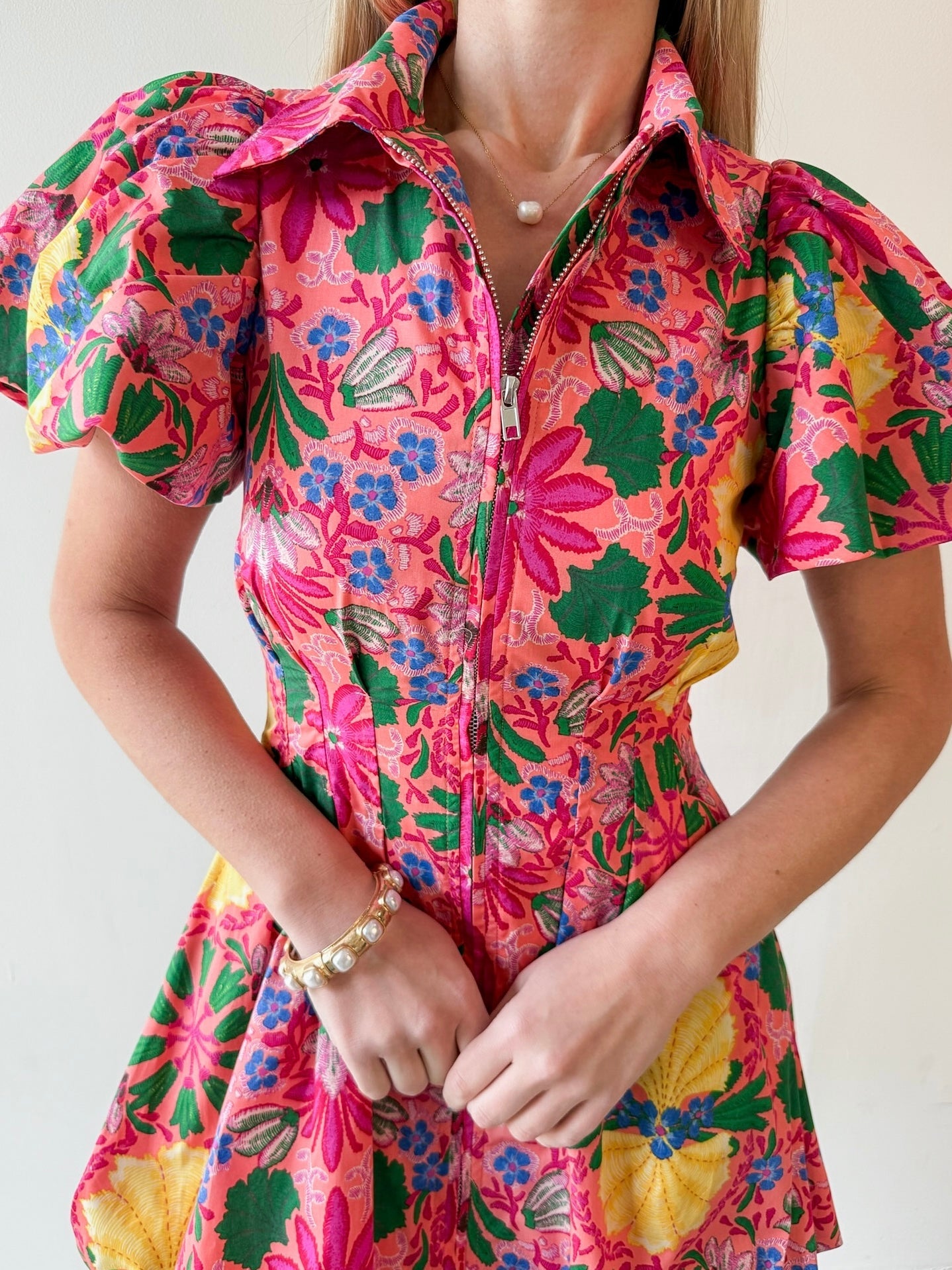 Gina Floral Puff Sleeve Mini Dress