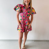 Gina Floral Puff Sleeve Mini Dress