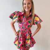Gina Floral Puff Sleeve Mini Dress