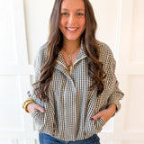 Gingham Bomber Jacket