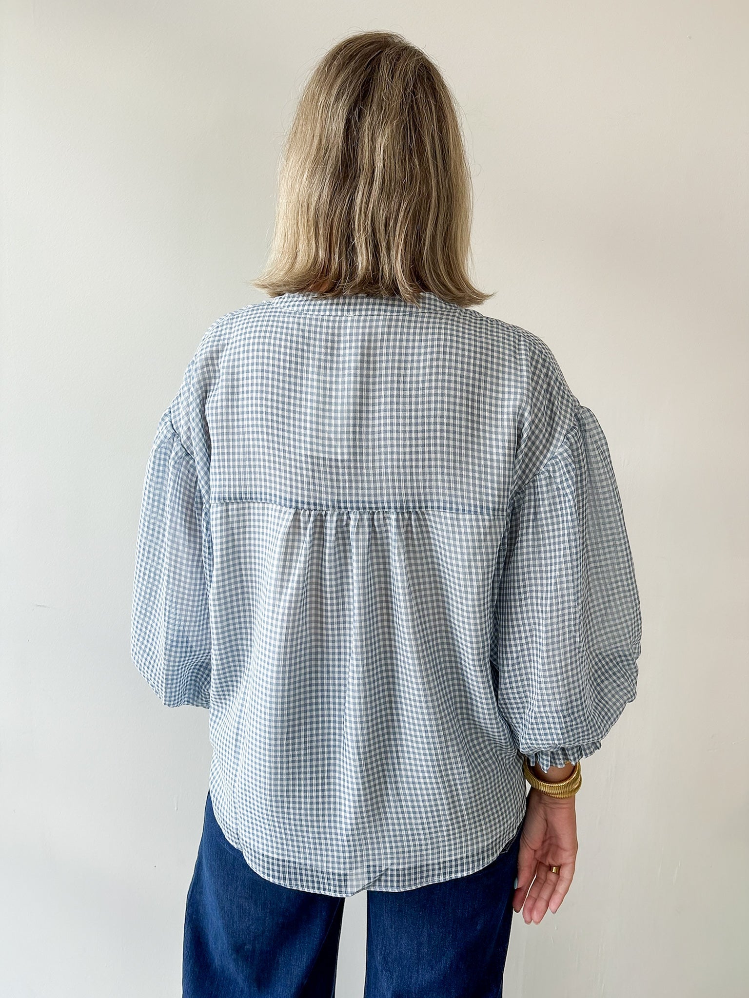 Gingham Bubble Blouse
