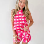 Gingham Horse bit top & Short Set