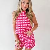 Gingham Horse bit top & Short Set