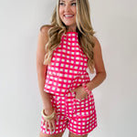 Gingham Horse bit top & Short Set