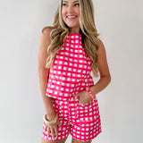 Gingham Horse bit top & Short Set