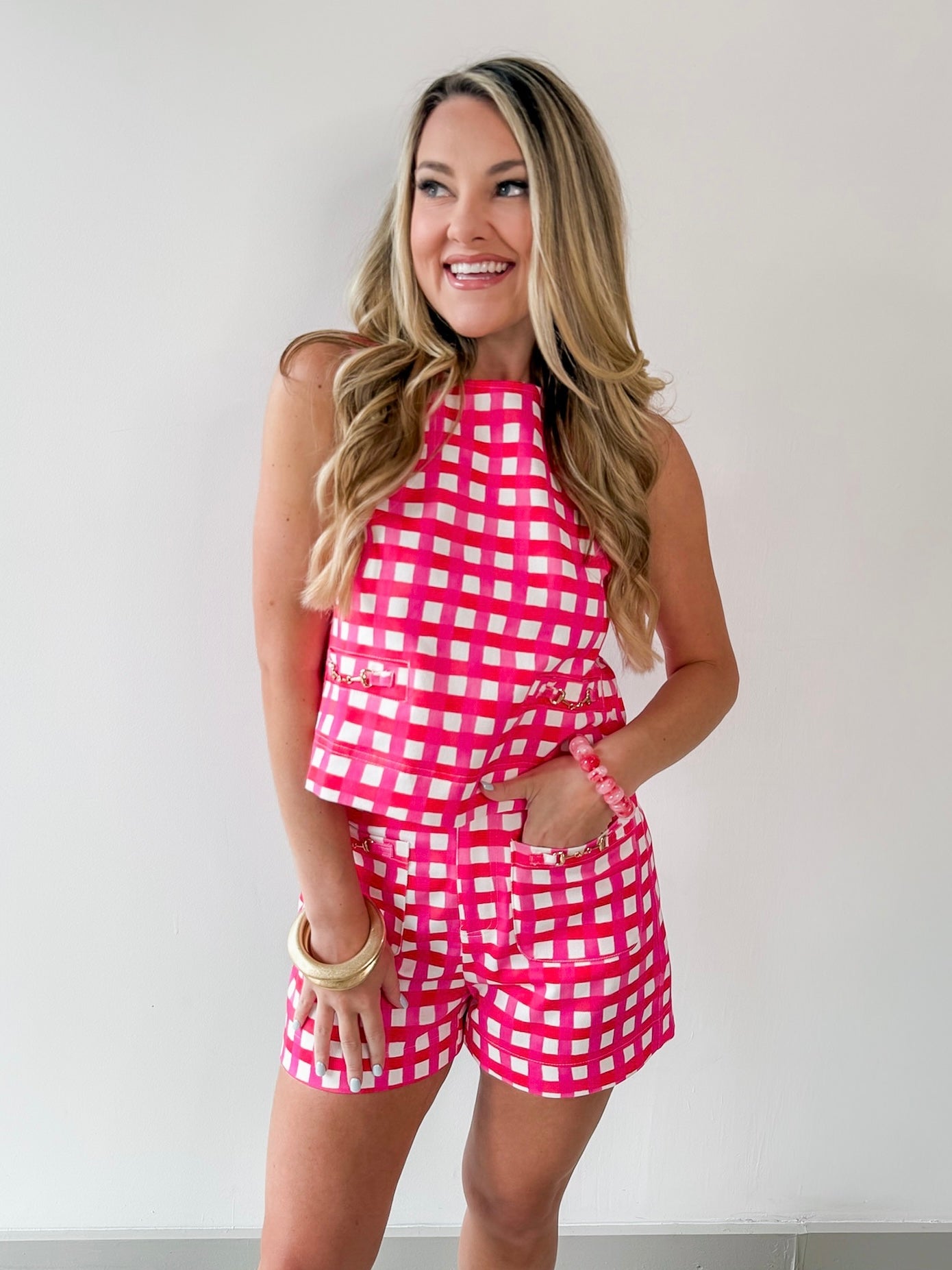 Gingham Horse bit top & Short Set