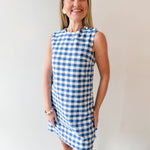Gingham Mini Dress with Accent Buttons
