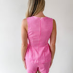 Gingham Peplum Top & Short Set