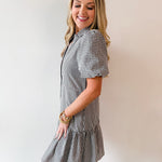 Gingham Puff Sleeve Dress