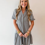 Gingham Puff Sleeve Dress