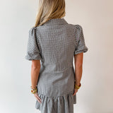Gingham Puff Sleeve Dress