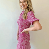 Gingham Smocked Button Down Dress