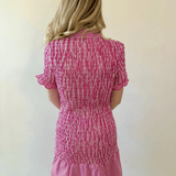 Gingham Smocked Button Down Dress