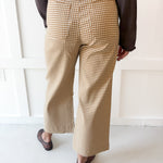 Gingham Straight Leg Pant- Toast