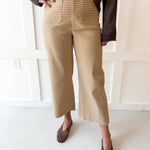 Gingham Straight Leg Pant- Toast