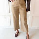 Gingham Straight Leg Pant- Toast