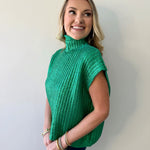 Glitzy Metallic Sweater - Green