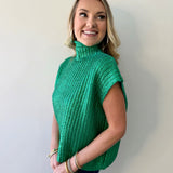 Glitzy Metallic Sweater - Green