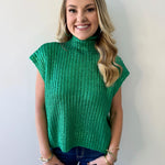 Glitzy Metallic Sweater - Green