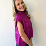 Glitzy Metallic Sweater - Magenta