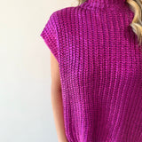Glitzy Metallic Sweater - Magenta