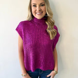 Glitzy Metallic Sweater - Magenta