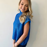 Glitzy Metallic Sweater - Royal