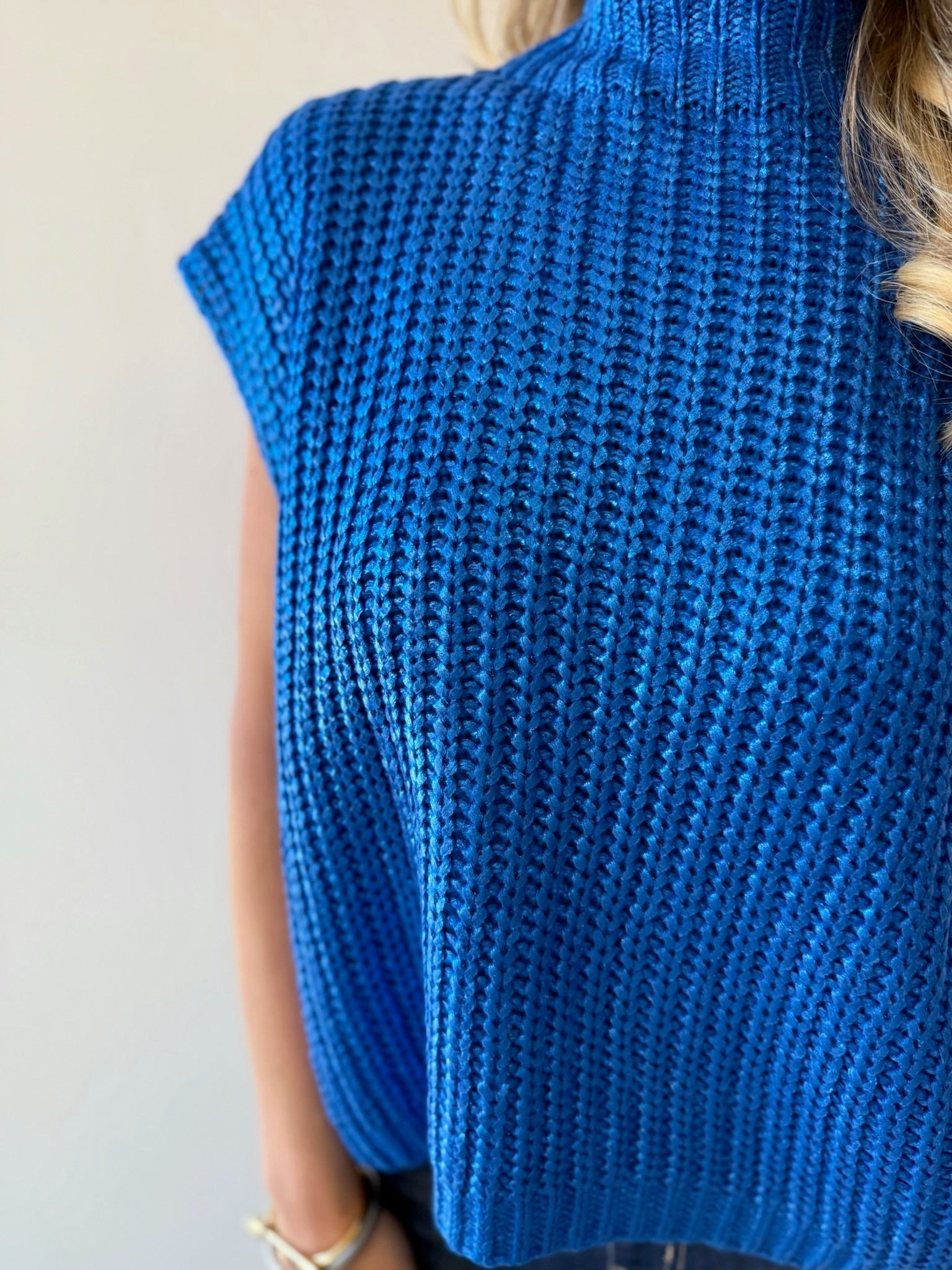Glitzy Metallic Sweater - Royal