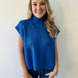 Glitzy Metallic Sweater - Royal