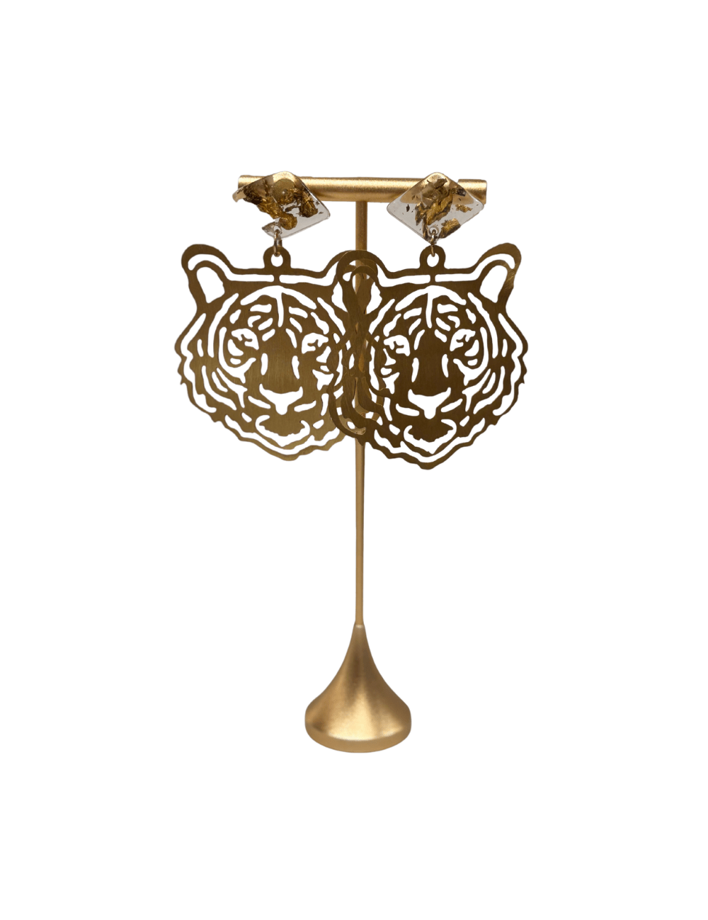 Go Get Em Tiger Earrings Gold